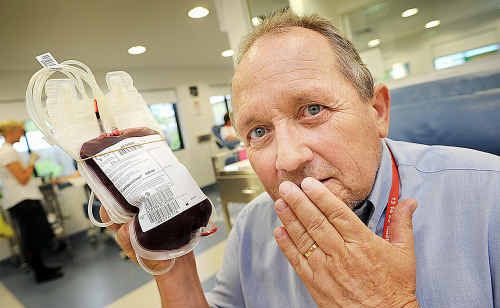 Duncan Birt can’t give blood because he has whooping cough. Duncan Birt can’t give blood because he has whooping cough.